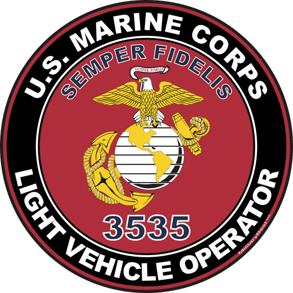 U.S.M.C. MOS 3535 Light Vehicle Operator Decal 8" - Red