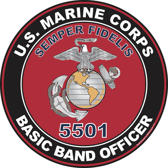 U.S.M.C. MOS 5501 Basic Band Officer Decal 3.8" - Red