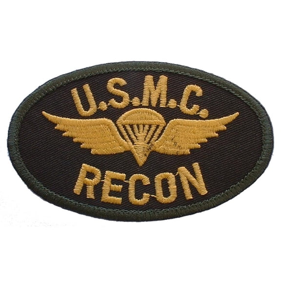 U.S.M.C. Recon Patch Black & Yellow 3"