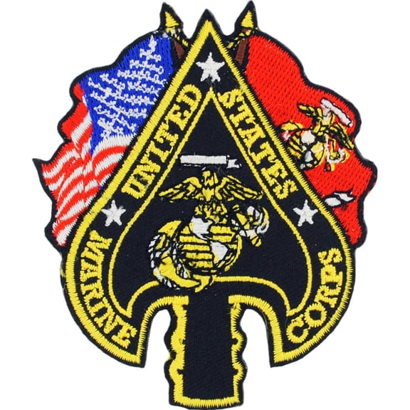 Eagle Emblems PM0411 Patch - USMC, Spade, Flags - 3.5 in.