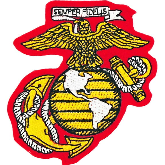 U.S.M.C. Symbol Red Patch Red & Yellow 3"