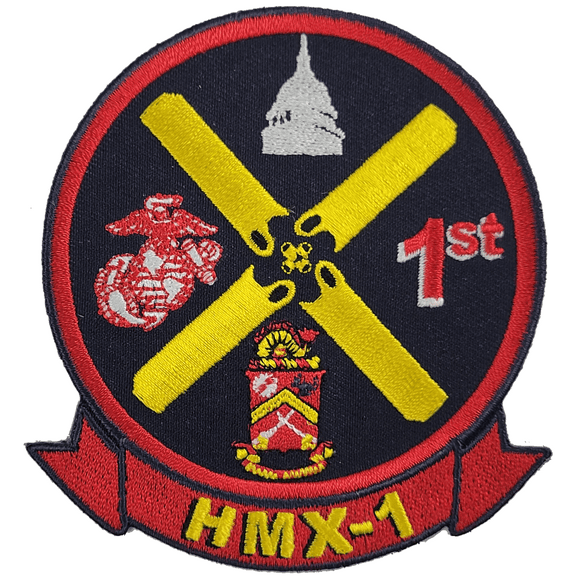 U S MARINE CORPS HELICOPTER SQUADRON HMX-1 Round Patch - Color - Veteran Owned Business.