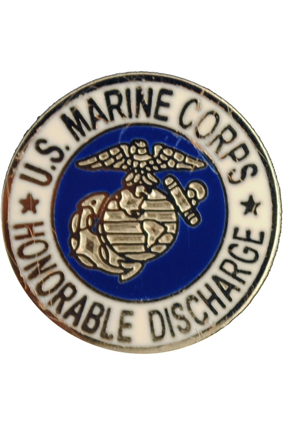 U.S. MARINES, USMC HONORABLE DISCHARGE - Original Artwork, Expertly Designed PIN - 0.625"