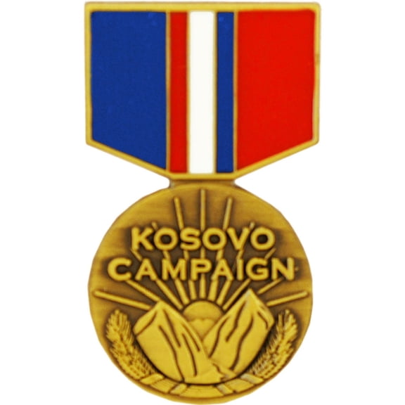 U.S. MILITARY, MEDAL KOSOVO CAMPAIGN - Original Artwork, Expertly Designed PIN - 1.1875"