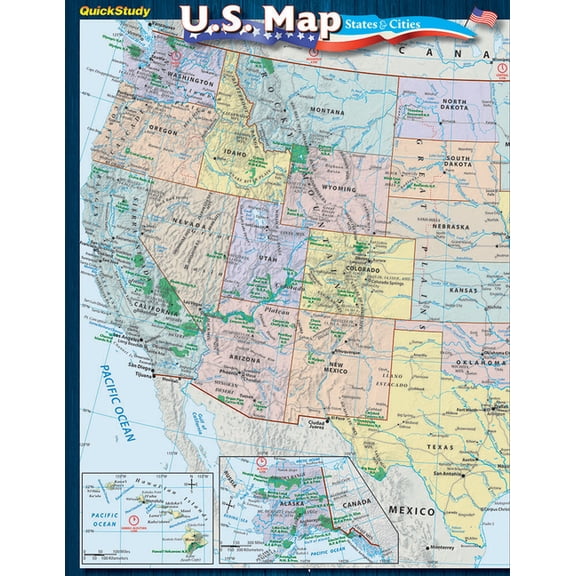 U.S. Map: States & Cities Guide (Quickstudy)