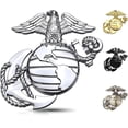 thumbnail image 1 of U.S.Marine Corps Car Emblem – 3D Eagle Globe Anchor Metal Decal, 3.3"x3.1" Weatherproof Military Sticker, Universal Fit for Cars, Trucks, Gifts for Veterans & Supporters (Silver), 1 of 8