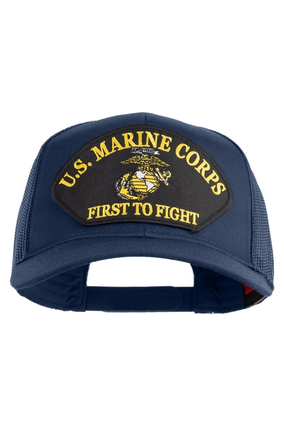 U.S. Marine Corps First to Fight Patched Solid Cotton Twill Mesh Prostyle Cap - Navy OSFM