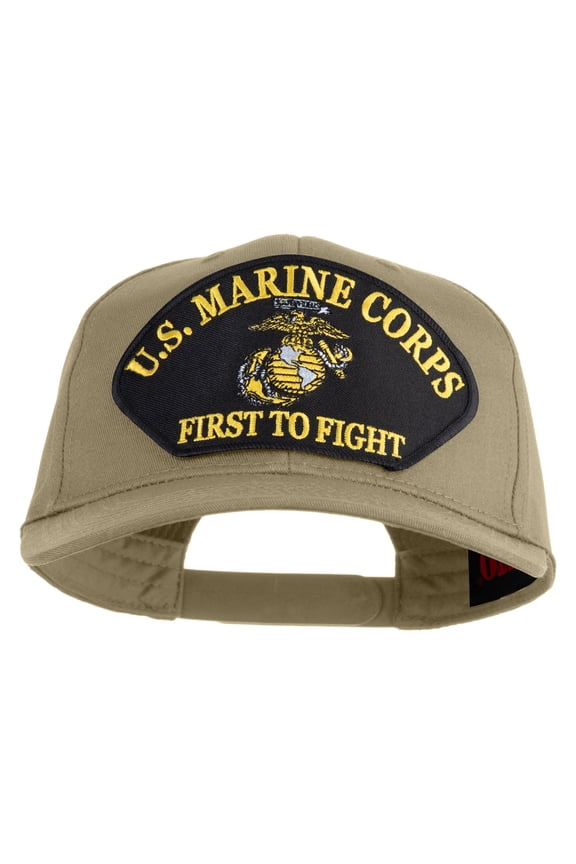 U.S. Marine Corps First to Fight Patched Solid Cotton Twill Pro Style Cap - Khaki OSFM