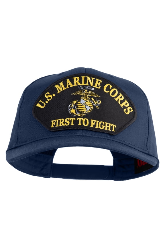 U.S. Marine Corps First to Fight Patched Solid Cotton Twill Pro Style Cap - Navy OSFM