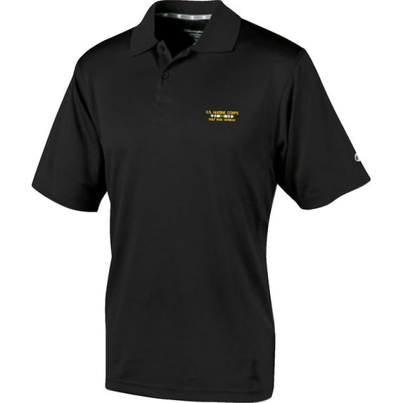 U.S. Marine Corps Gulf War Large Black Moisture Wicking Polo