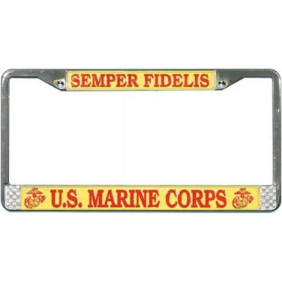U.S. Marine Corps License Plate Frame Free Screw Caps with this Frame