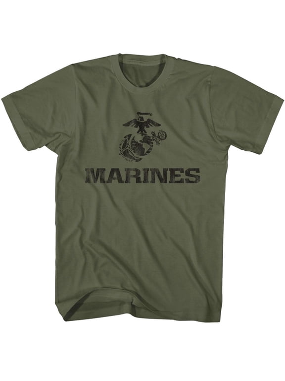 U.S. Marine Corps Marines Eagle and Globe Military Green Adult T-Shirt