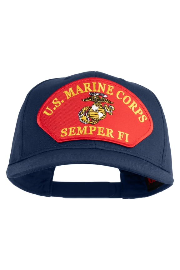 U.S. Marine Corps Semper Fi Red Patched Solid Cotton Twill Pro Style Cap - Navy OSFM