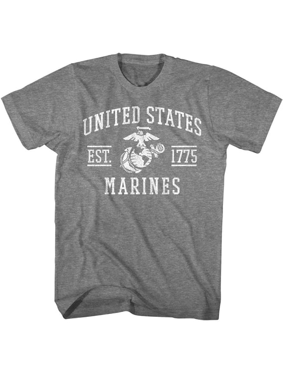 U.S. Marine Corps USMC Est 1775 Graphite Heather Adult T-Shirt