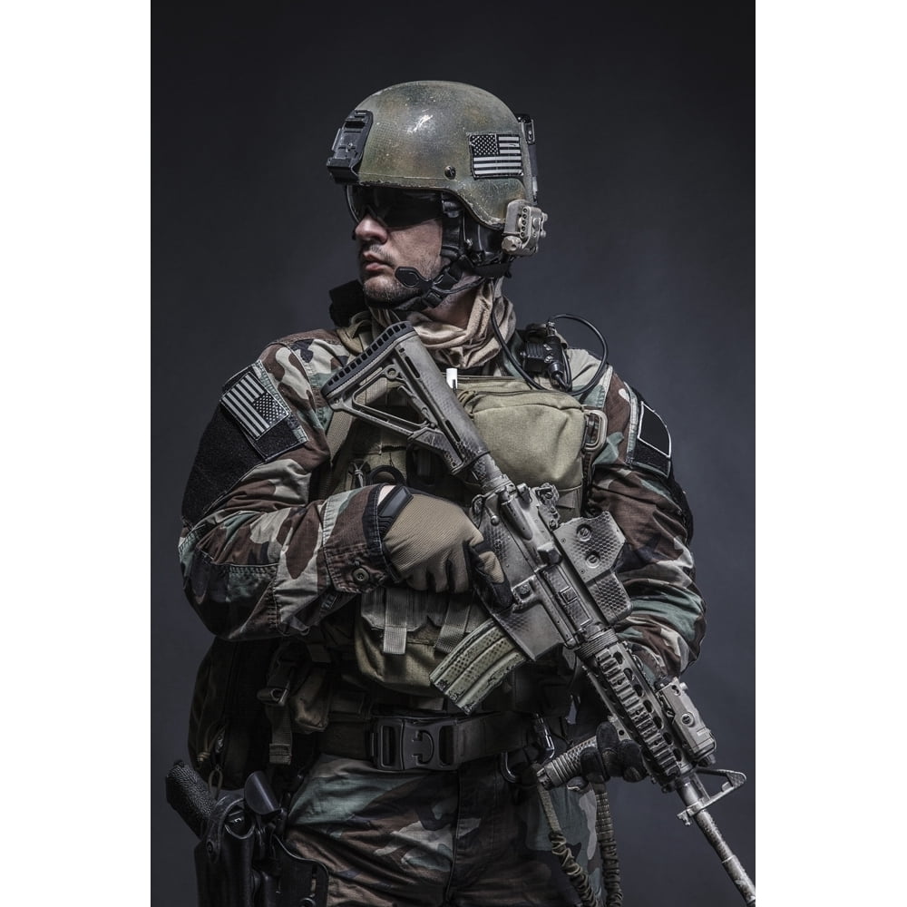 U.S. Marine Corps special operations command Marsoc raider with weapon ...