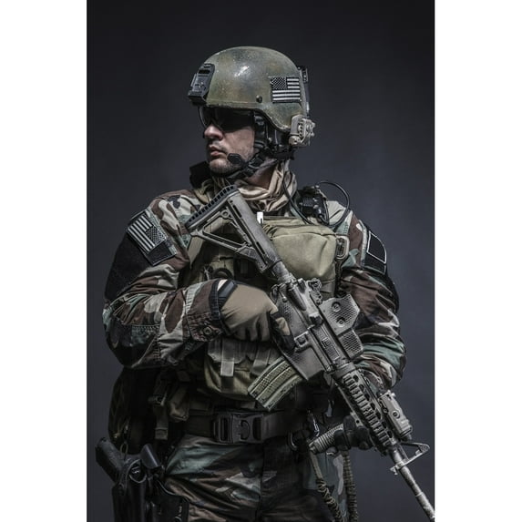 U.S. Marine Corps special operations command Marsoc raider with weapon. Poster Print by Oleg Zabielin/Stocktrek Images (