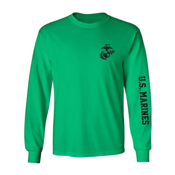 U.S. Marines Black Sleeve Print Adult Long Sleeve T-shirt