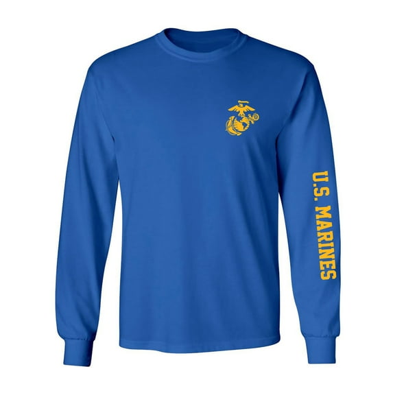 U.S. Marines Gold Sleeve Print Adult Long Sleeve T-shirt