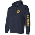 thumbnail image 1 of U.S. Marines Gold Sleeve Print Full-Zip Hooded Sweatshirt, 1 of 1