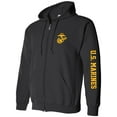 thumbnail image 1 of U.S. Marines Gold Sleeve Print Full-Zip Hooded Sweatshirt, 1 of 1