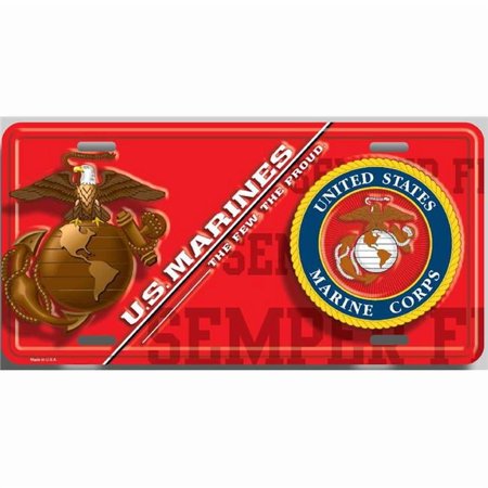 U.S. Marines Metal License Plate