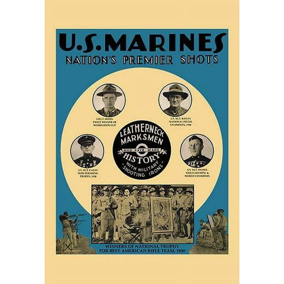 U.S. Marines - Nation's Premier Shots-Fine Art Canvas Print (20" x 30")