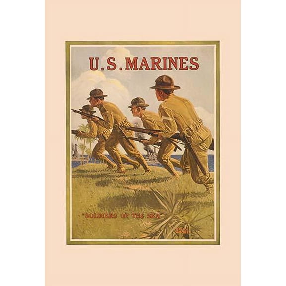 U.S. Marines "Soldiers of the Sea"- Fine Art Canvas Print (20" x 30")