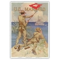 thumbnail image 1 of U.S. Marines - Soldiers of the Sea - Vintage War Poster by Bruce Moore c.1918 - Master Art Print (Unframed) 13in x 19in, 1 of 4