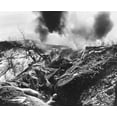 thumbnail image 1 of U.S. Marines Take Cover In A Deep Trench As Red Mortar Shell Lands Nearby. May 12 History (24 x 18), 1 of 2