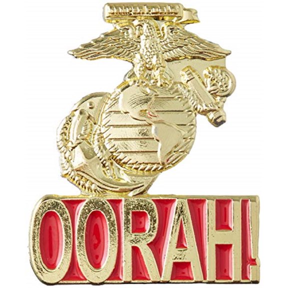 U.S. Marines, USMC Oorah! Ega - Officially Licensed Original Artwork, Enamel Lapel Pin - 1.25"