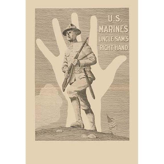 U.S. Marines, Uncle Sam's right hand- Fine Art Canvas Print (20" x 30")