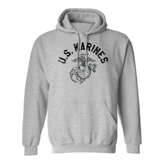 U.S. Marines Vintage Arch Black Ink Adult Hooded Sweatshirt
