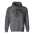 thumbnail image 1 of U.S. Marines Vintage Arch Black Ink Adult Hooded Sweatshirt, 1 of 3