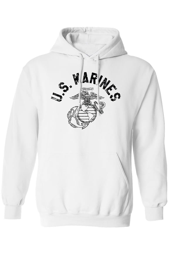 U.S. Marines Vintage Arch Black Ink Adult Hooded Sweatshirt