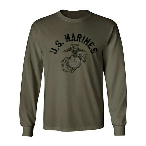 U.S. Marines Vintage Arch Black Ink Adult Long Sleeve T-shirt