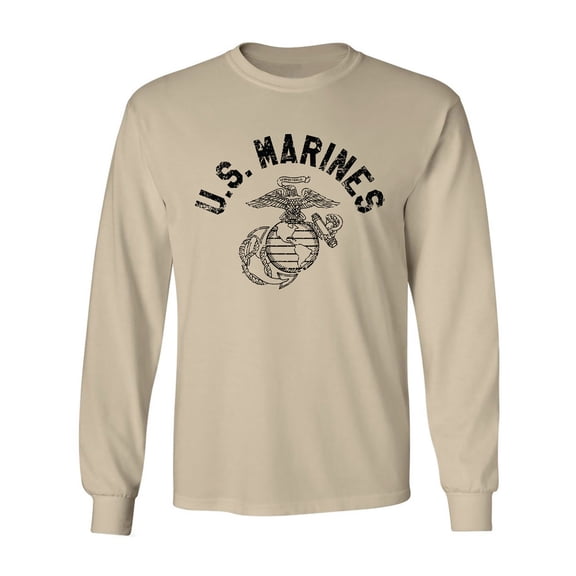 U.S. Marines Vintage Arch Black Ink Adult Long Sleeve T-shirt
