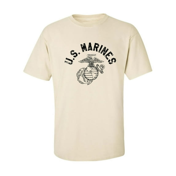 U.S. Marines Vintage Arch Black Ink Adult Short Sleeve T-shirt