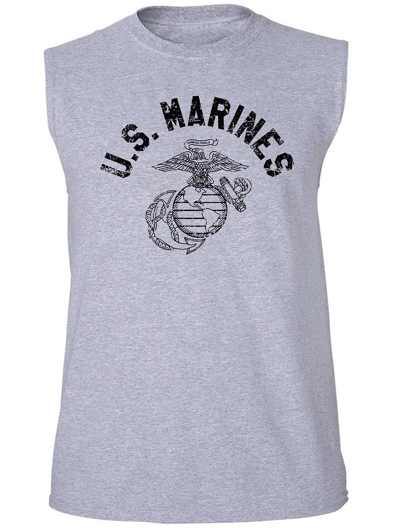 Zerogravitee U.S. Marines Vintage Arch Hooded Sweatshirt – Gold Ink Design, Officially Licensed