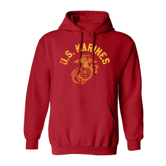 U.S. Marines Vintage Arch Gold Ink Adult Hooded Sweatshirt