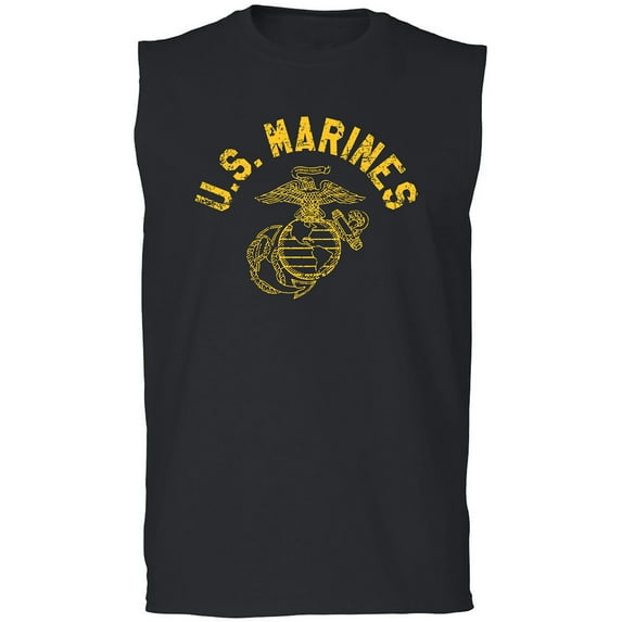 U.S. Marines Vintage Arch Gold Ink Adult Sleeveless Tee