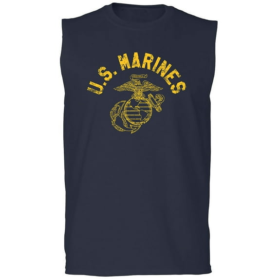 U.S. Marines Vintage Arch Gold Ink Adult Sleeveless Tee