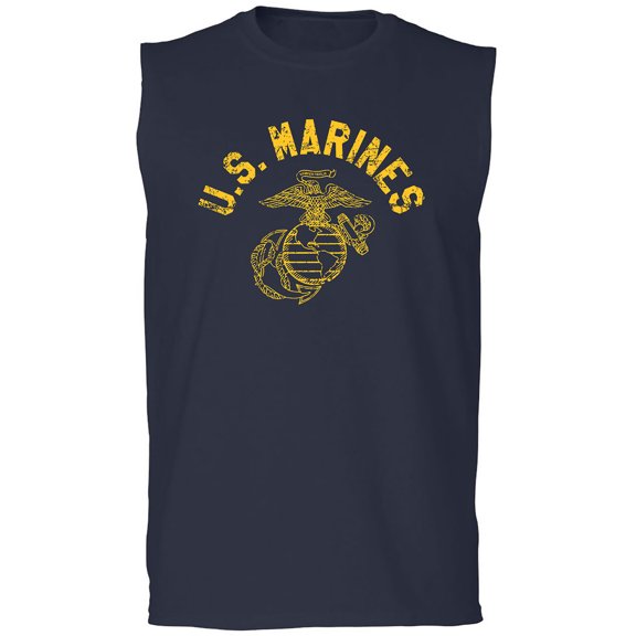 U.S. Marines Vintage Arch Gold Ink Adult Sleeveless Tee