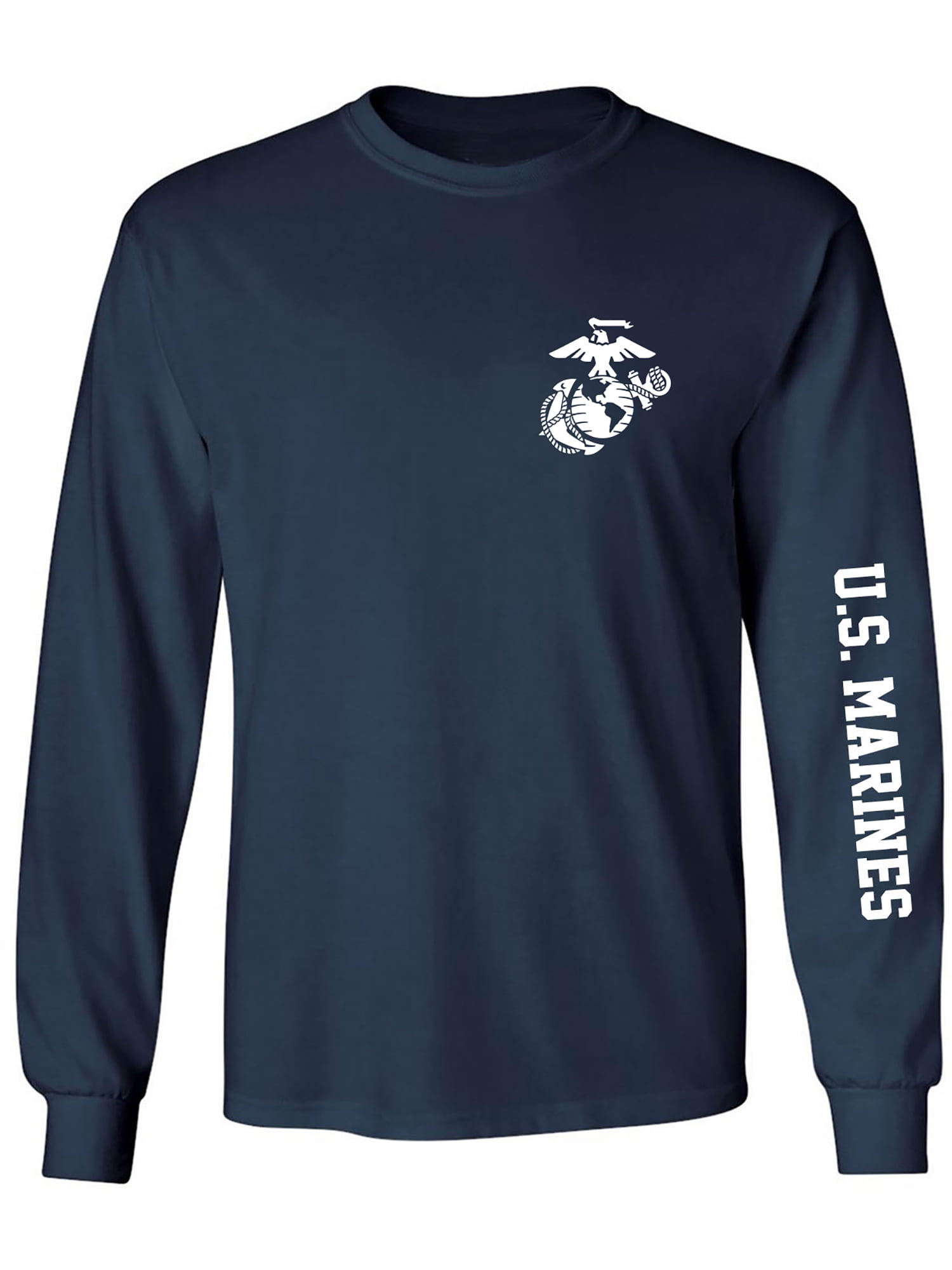 U.S. Marines White Sleeve Print Adult Long Sleeve T-shirt - Walmart.com