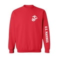 thumbnail image 1 of U.S. Marines White Sleeve Print Crewneck Sweatshirt, 1 of 3