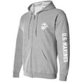 thumbnail image 1 of U.S. Marines White Sleeve Print Full-Zip Hooded Sweatshirt, 1 of 1