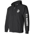 thumbnail image 1 of U.S. Marines White Sleeve Print Full-Zip Hooded Sweatshirt, 1 of 1