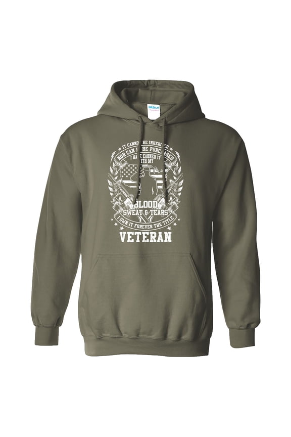 U.S Military Blood Sweat & Tears Veteran Hooded Sweatshirt-Military-xxl