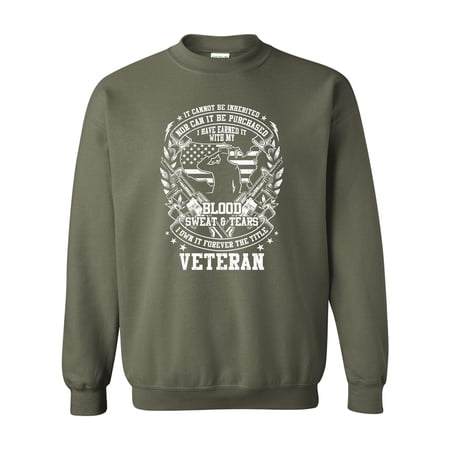 U.S Military Blood Sweat & Tears Veteran Unisex Crewneck Sweatshirt-Military-medium