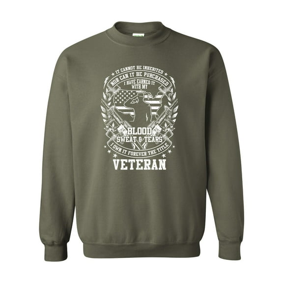U.S Military Blood Sweat & Tears Veteran Unisex Crewneck Sweatshirt-Military-xxxl