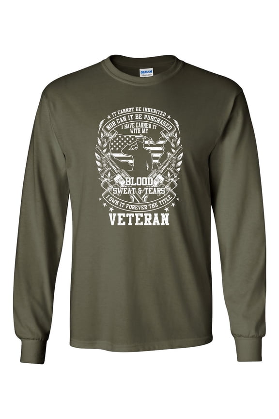 U.S Military Blood Sweat & Tears Veteran Unisex Long Sleeve T-shirt-Military-xxxl